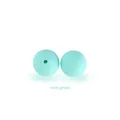 Two 15mm mint green round silicone beads with pre-drilled holes for DIY jewelry making - Mint Green