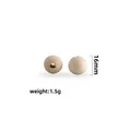 Natural 16mm wood beads for DIY pacifier chains and teethers, showing size and drill hole - 16mm
