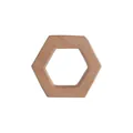 Anneau de dentition hexagonal en bois de hêtre naturel pour bébés et accessoires DIY - Couleur bois naturel