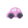 Charme de chaussure en forme de voiture rose en PVC souple au style mignon et minimaliste - Voiture Rose