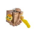 Handmade beech wood pacifier clip with yellow crochet chicken and feather silicone teether - Yellow Duck