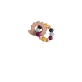 Wooden hedgehog baby teether with colorful silicone beads and pacifier chain - Hedgehog Teether Toy