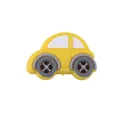Charme de chaussure voiture jaune en PVC souple pour décorer des sabots - Voiture Jaune