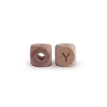 Natural beech wood alphabet bead with engraved letter Y for DIY baby pacifier chains - Letter Y