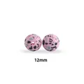 Cuenta de silicona rosa de 12mm con estampado de leopardo terrazo para manualidades DIY - Rosa