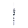 Gray silicone elephant pacifier clip with gradient beads and secure white plastic clasp - Gray Pacifier Clip