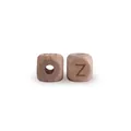 Natural beech wood alphabet bead with engraved letter Z for DIY pacifier clips - Letter Z