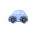 Charm de chaussure en silicone bleu clair en forme de voiture pour sabots en 3D - Voiture Bleu