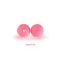 Two 15mm deep pink matte silicone beads for DIY pacifier chains and jewelry making - Watermelon red