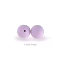 Two 15mm candy purple silicone teething beads with center holes for DIY craft projects - Light Purple