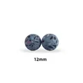 Cuenta redonda de silicona de 12mm con estampado de terrazo azul para joyería DIY - Gris