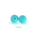 DIY craft 15mm round silicone beads in turquoise finish for teething jewelry - Lake Blue