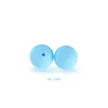 Sky blue 15mm round silicone beads with pre-drilled holes for DIY teething jewelry - Blue