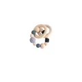 DIY baby rattle teether with natural wood rings, silicone beads and grey crochet ball - Elephant Teether