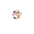DIY baby rattle toy with wooden rings and colorful silicone teething beads for newborns - Star Teether
