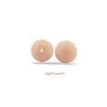 Two 15mm light peach silicone beads with through-hole for DIY teething accessories - Deep Skin