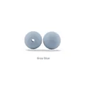 Gray blue 15mm matte silicone beads for DIY teether jewelry and pacifier chains - Grey Blue