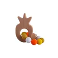 DIY beech wood pineapple teether with colorful food-grade silicone beads bracelet - Pineapple