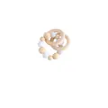 Baby rattle toy with natural wood rings and marble silicone teething beads for newborns - Cloud Teether