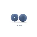 DIY silicone 15mm round teething beads in ink blue color with center hole design - Dark Blue