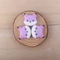 Trois perles de koala en silicone violet pour accessoires de dentition DIY sur bois - Chat Violet