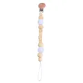 DIY wooden baby pacifier clip with crochet beads and engraved BABY wooden cubes - Cloud Pacifier Chain
