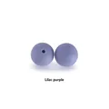 Deux perles en silicone lilas de 12mm avec fini mat pour bijoux DIY de dentition - Perles rondes / Lilas