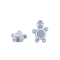 Perle de dentition koala en silicone gris pour accessoires de bébé avec détails blancs - Tortue Gris