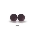 Cuenta de silicona marrón de 12mm para chupeteros DIY y mordedores para bebés - Cuentas redondas / Café