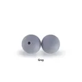 Cuentas de silicona gris de 12 mm para mordedores de bebé y cadenas de chupete DIY - Cuentas redondas / Gris