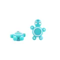 Perles koala en silicone vert menthe pour bricolage dentition bébé, vues de face et côté - Tortue Bleu Lac