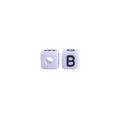 10mm witte acryl letterkraal met zwarte letter B voor DIY baby fopspeenketting maken - Letter B