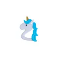 Massaggiagengive a forma di unicorno in silicone bianco e azzurro con corno dorato - Massaggiagengive Unicorno Blu