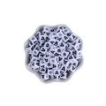White square plastic 7mm beads with black capital letter A for DIY bracelets - Letter A