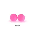 Cuentas de silicona rojo rosa de 12mm para joyas de dentición y sujetachupetes DIY - Cuentas redondas / Rosa rojo