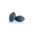 Flat oval silicone abacus spacer beads in dark grey for DIY baby pacifier clips - Dark Gray