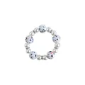 Baby Schnullerketten-Armband mit rosa-blauen Terrazzo-Silikonperlen und weißen Perlen - Armband / Weiß