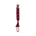 Catenella portaciuccio intrecciata a mano in cotone bordeaux con clip in metallo - Borgogna