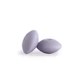 Pair of lavender oval silicone abacus beads for DIY baby pacifier clips and jewelry - Light Gray