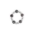 Silikon Schnullerketten-Armband mit Leopardenmuster Perlen und glänzenden Strassringen - Armband / Leopardenprint
