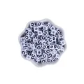 7mm white acrylic cube beads with black letter C for DIY jewelry and bracelets - Letter C
