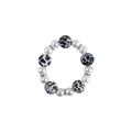 Silikon-Schnullerketten-Armband mit Kuhmuster-Perlen und funkelnden Strass-Akzenten - Armband / Schwarz