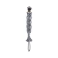 Catenella per ciuccio in cotone grigio intrecciata a mano con clip in metallo - Grigio chiaro