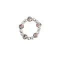 Baby Schnullerkette mit weißen Perlen und beige Silikonperlen im Terrazzo-Muster - Armband / Gelb
