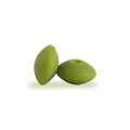 Flat olive-shaped grass green silicone spacer beads for DIY baby pacifier clips - Avocado Green