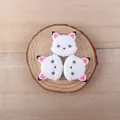 Lot de trois perles de renard en silicone blanc pour anneaux de dentition et DIY - Chat Blanc