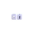 10mm witte plastic kubus kraal met zwarte letter I voor DIY baby fopspeen kettingen - Letter I