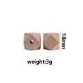 Perla ottagonale in legno di faggio naturale da 18mm per gioielli e catenelle fai-da-te - 18mm
