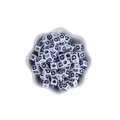 7mm white acrylic square alphabet beads with letter G for DIY jewelry making - Letter G
