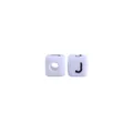 10mm witte kunststof letterkraal met letter J voor DIY speenkoorden voor baby's - Letter J